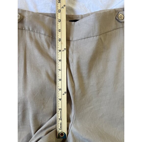 Talbots Linen Blen Pants Size 8 Tan Summer Resort Lagenlook Netural Capsle - Picture 8 of 10